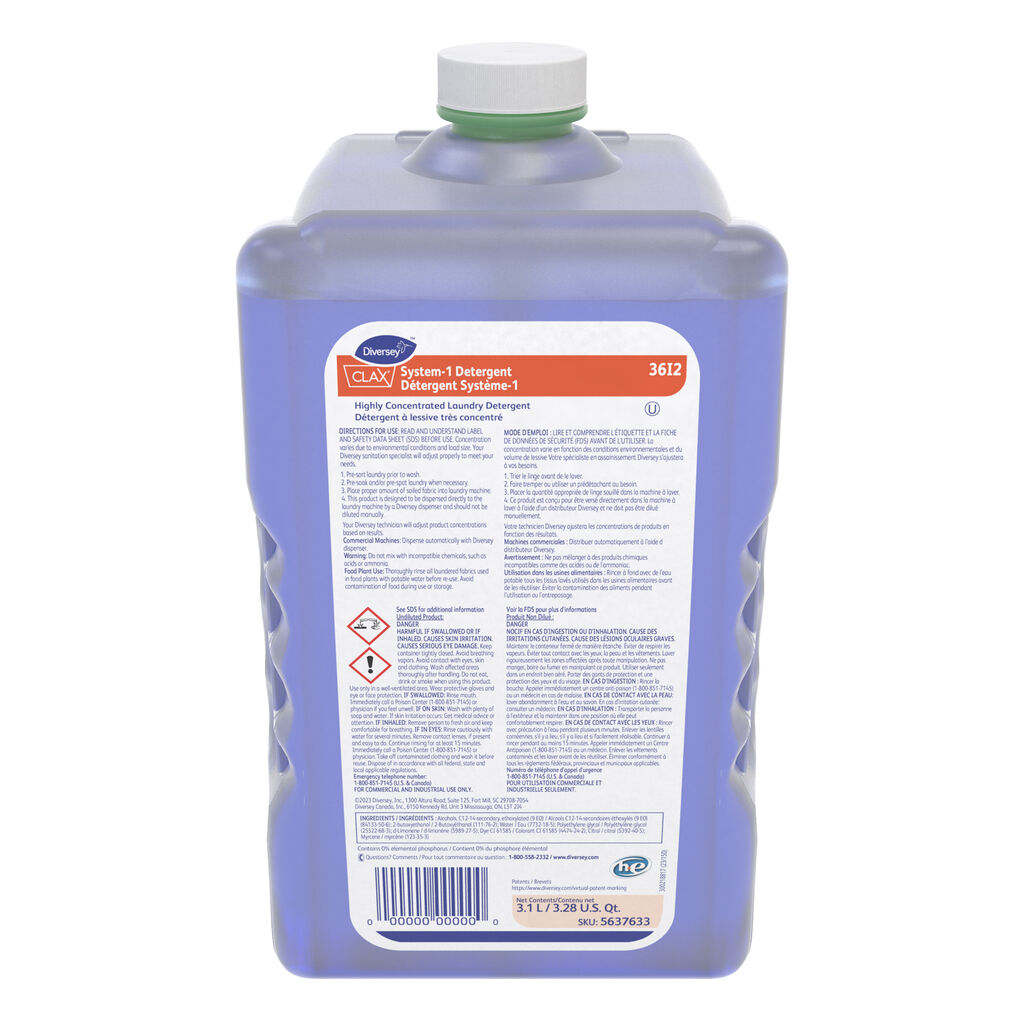 Clax® System-1 Detergent 36I2 36I2, 3100ml, 2/CT - Détergent à lessive hautement concentré
